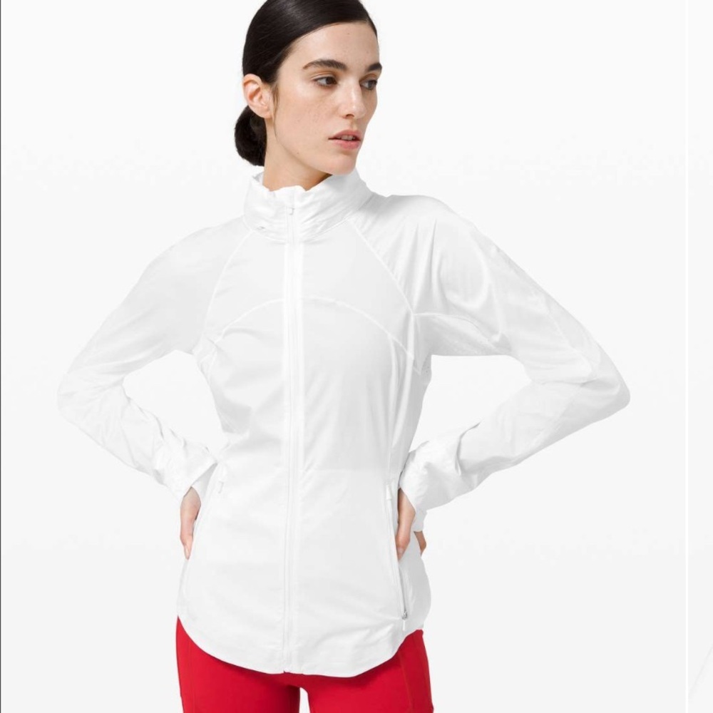 lululemon Goal‎ Smasher Jacket Hooded White Sz 8